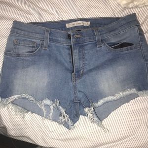 Flying monkey jean cutoff shorts